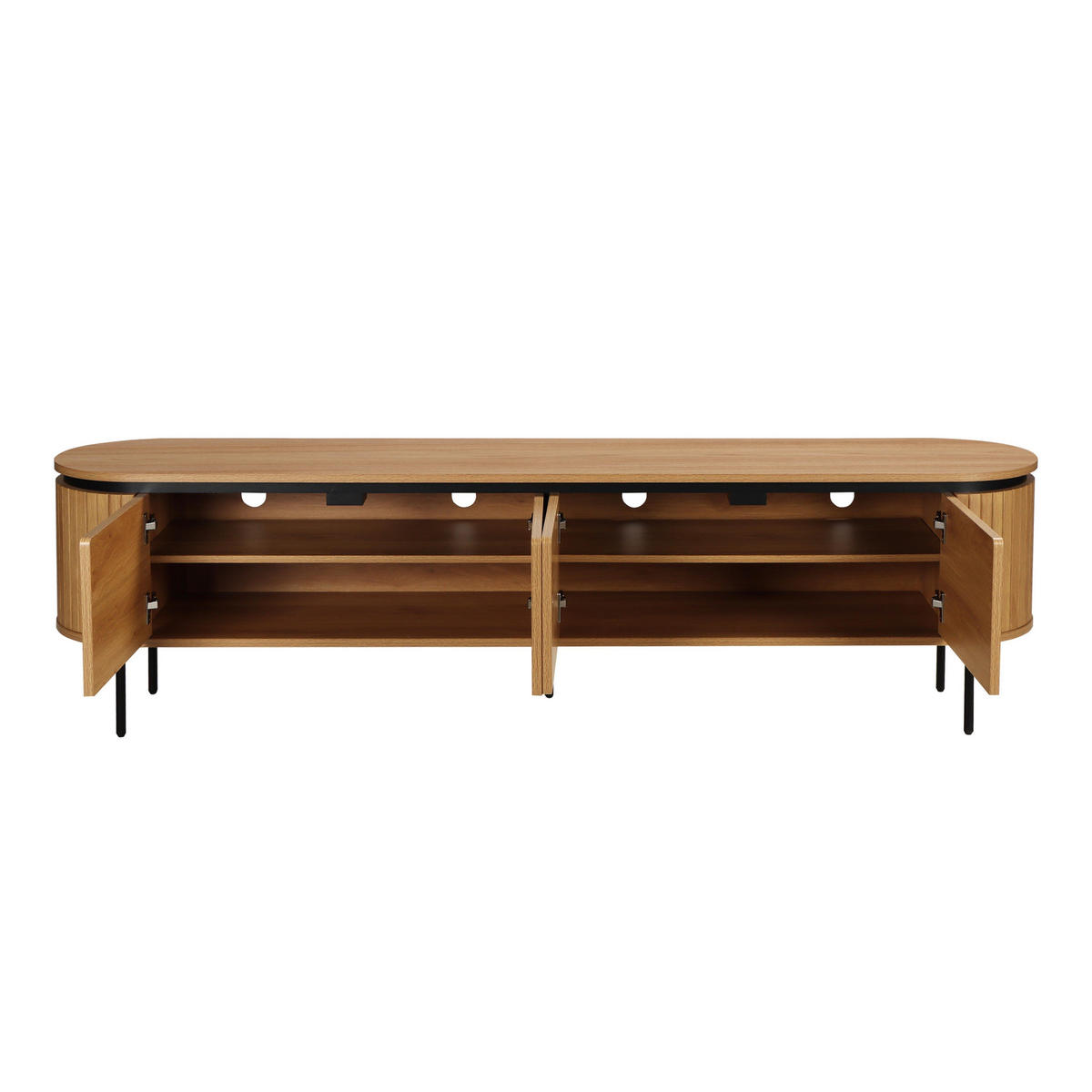 TV-SCHRANK, helles Holzeffekt - Beige, Holz (40/55/200cm) - Oviala