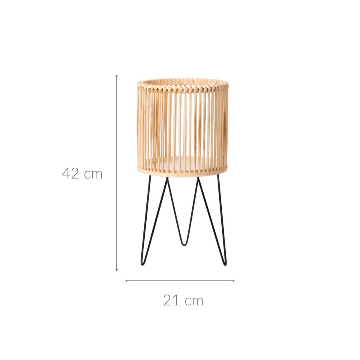 BLUMENSTÄNDER Rattan 21/42 cm - Braun, Naturmaterialien (21/21/42cm)