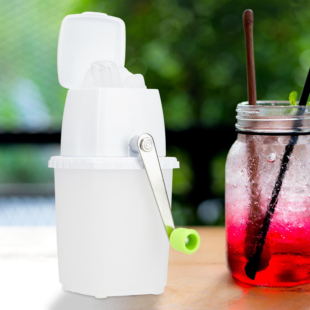 DRVIČ ľadu - biela, kov/plast (16/23.5/12.5cm) - Relaxdays