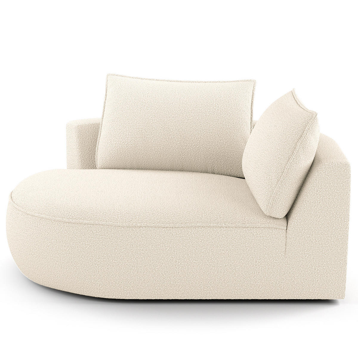 OTTOMANE - modular - Creme/Schwarz, Kunststoff/Textil (126/82/154cm) - home24