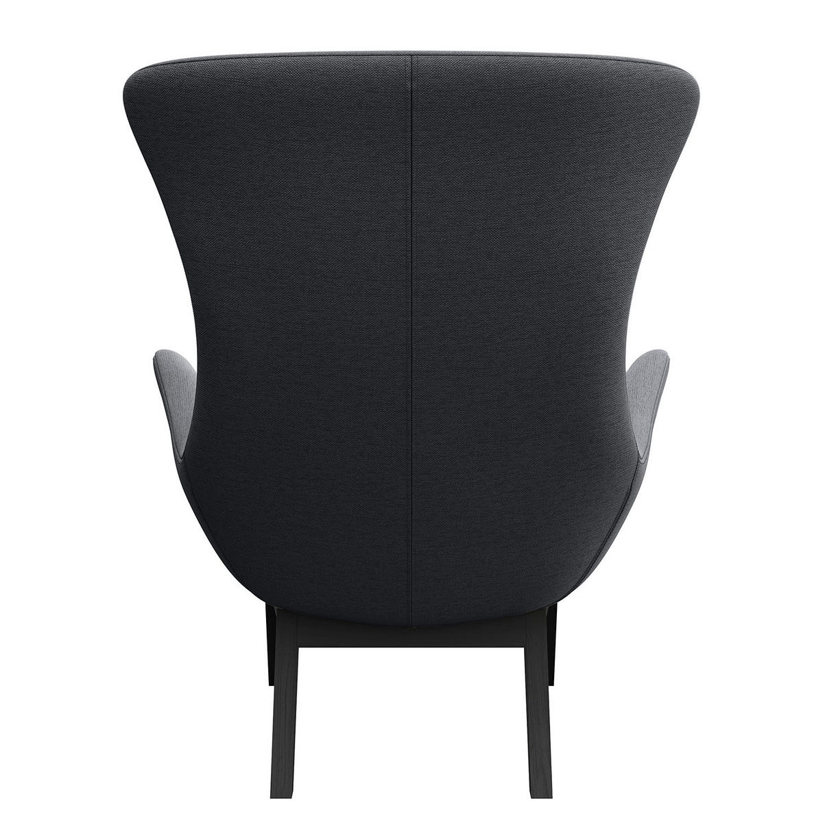 SESSEL - Webstoff - Schwarz/Grau, Eichenholz/Holz (85/101/93cm) - home24