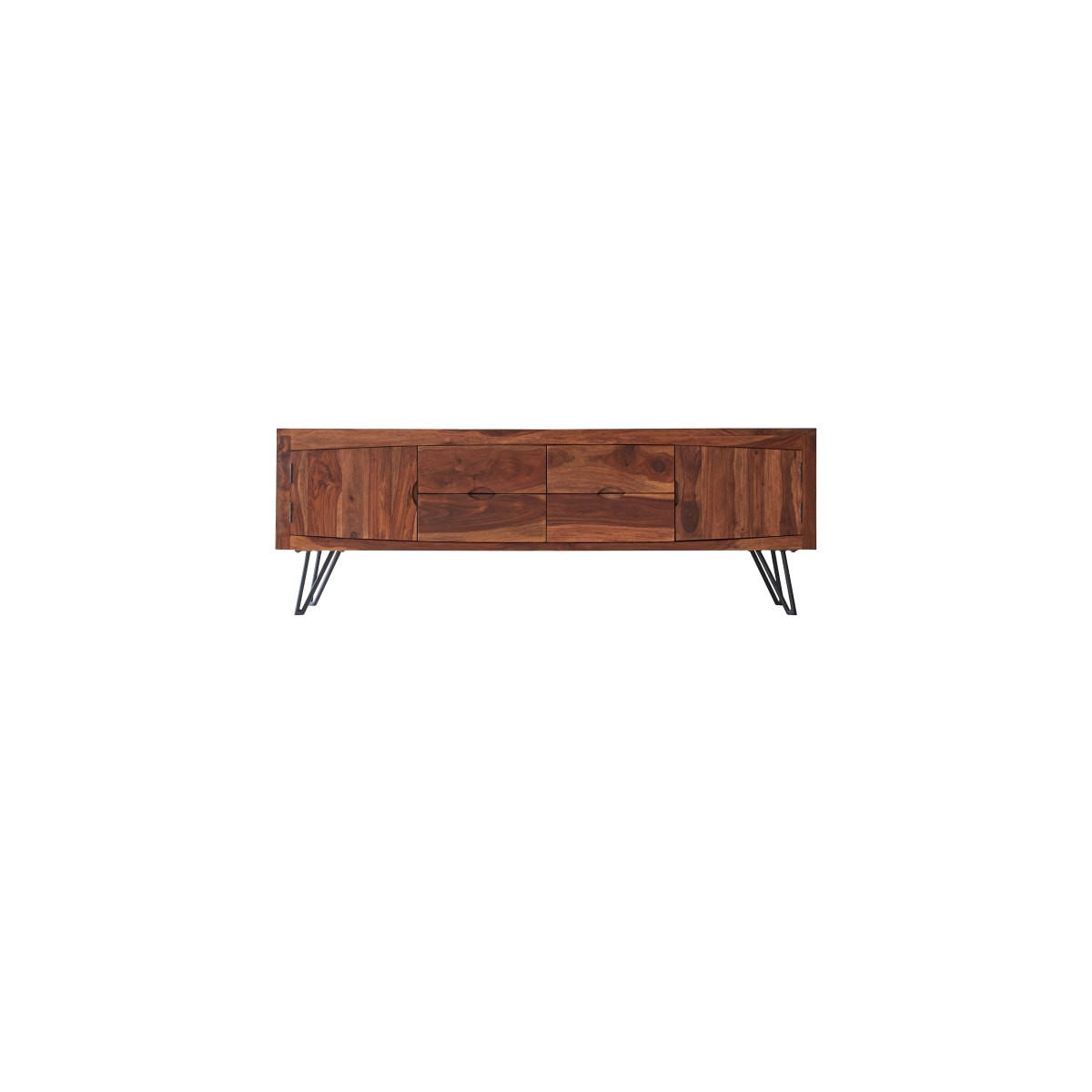 TV-SCHRANK Bonnie Dunkelbraun aus Palisander - Dunkelbraun, Holz (180/62/45cm) - Tikamoon