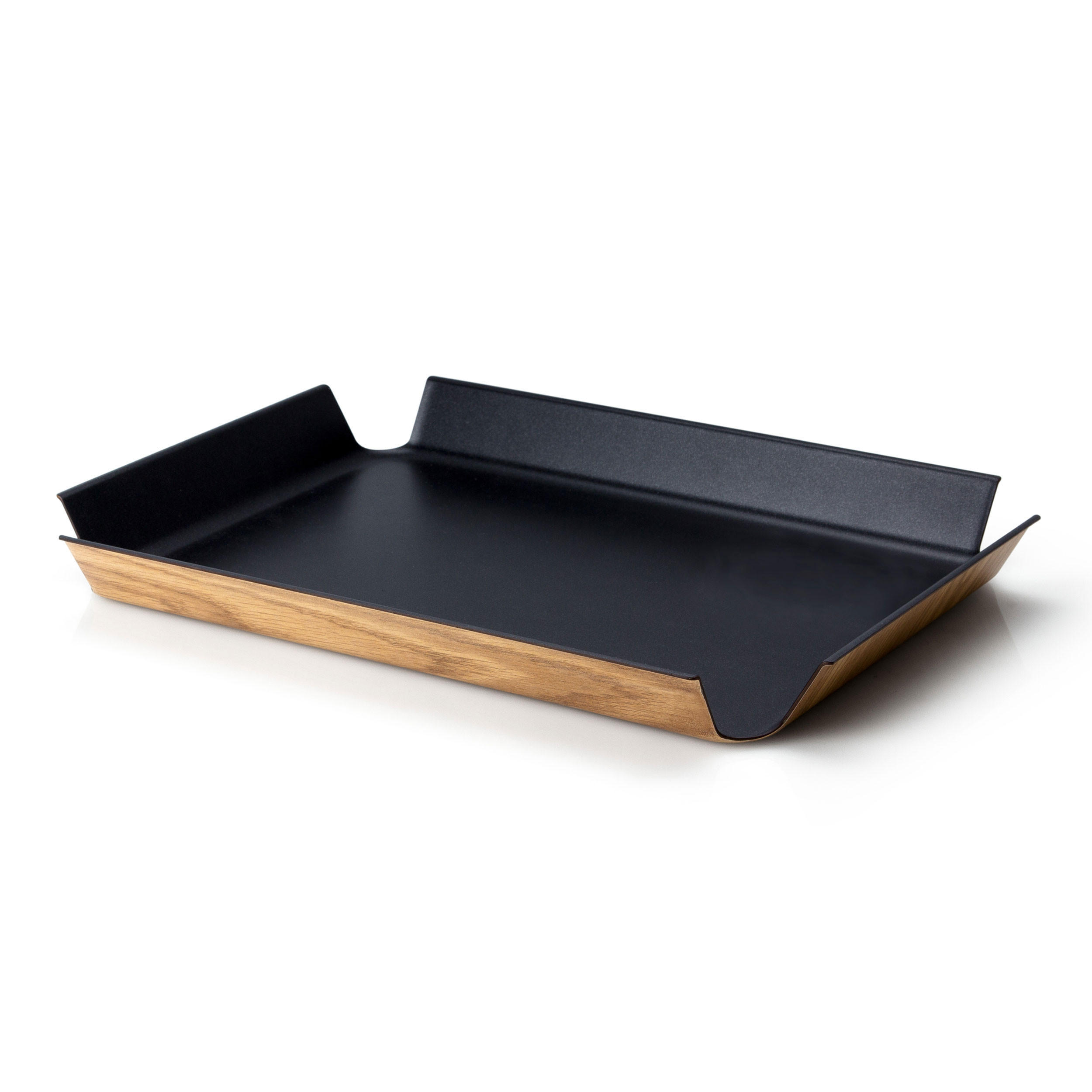 SERVIERTABLETT, Schwarz Metallic, 45 x 34 cm - Schwarz, Naturmaterialien (30/5/50cm) - Continenta