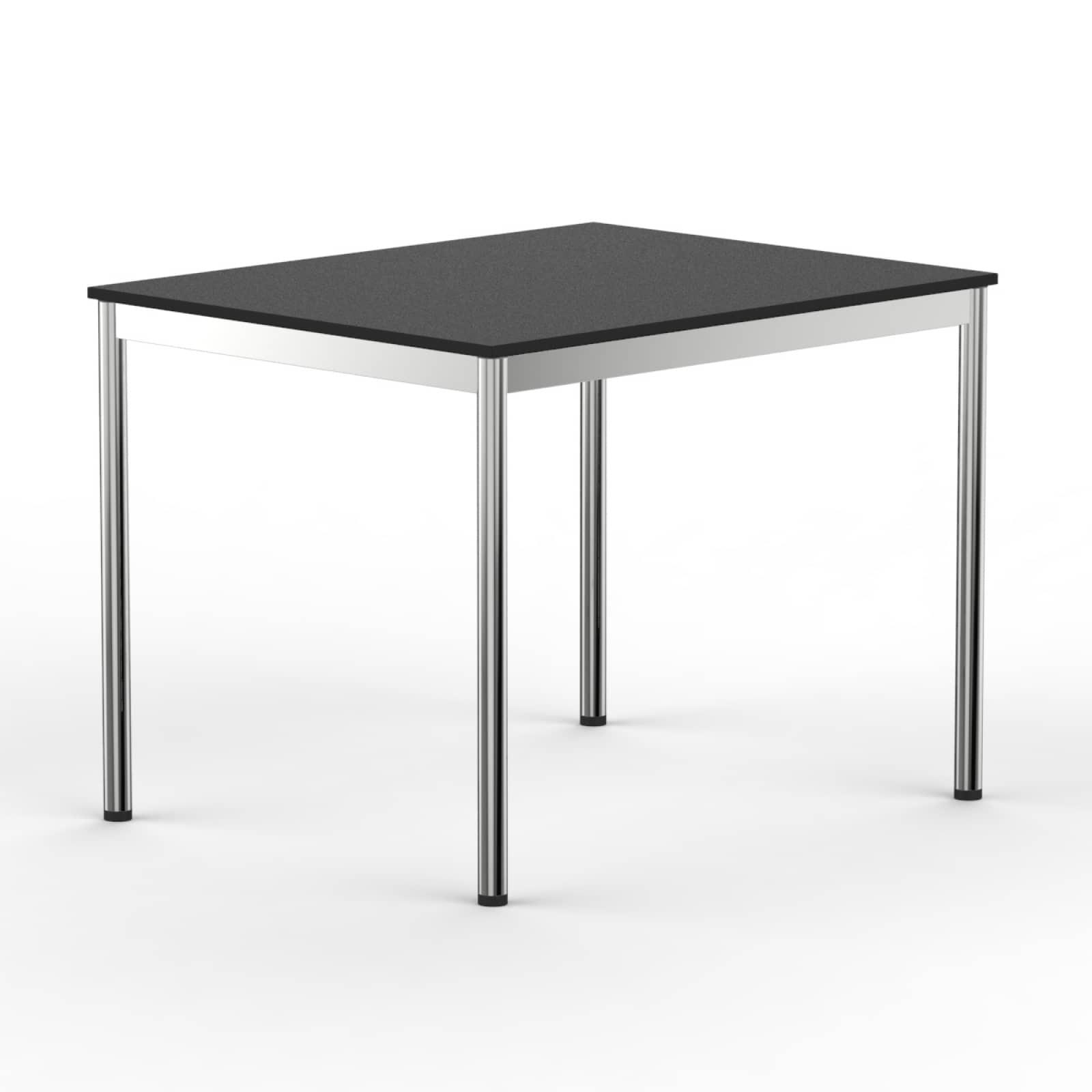 SCHREIBTISCH VST1 120 x 75 cm Schwarz – höhenverstellbar - Chromfarben/Schwarz, Holzwerkstoff (120/75/75.5cm) - Versee
