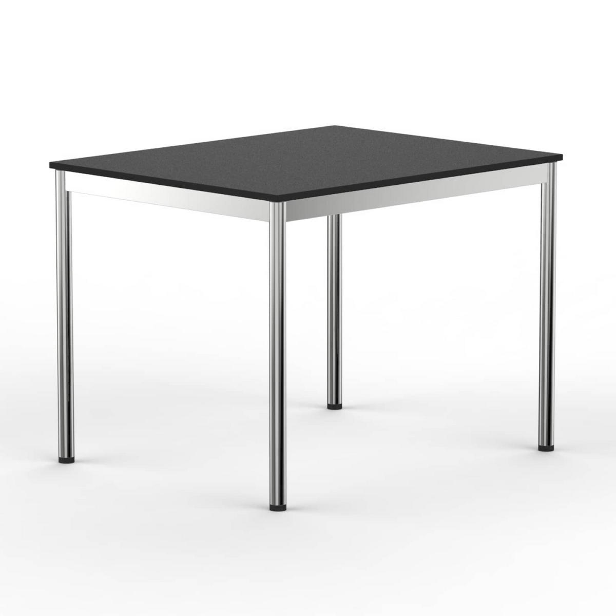 SCHREIBTISCH VST1 120 x 75 cm Schwarz – höhenverstellbar - Chromfarben/Schwarz, Holzwerkstoff (120/75/75.5cm) - Versee