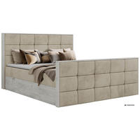 BOXBETT ALNOR DUO 140/200 - Beige Velvet - Topper Visco - H3 - Beige/Schwarz, Kunststoff/Textil (140/200cm) - MKS