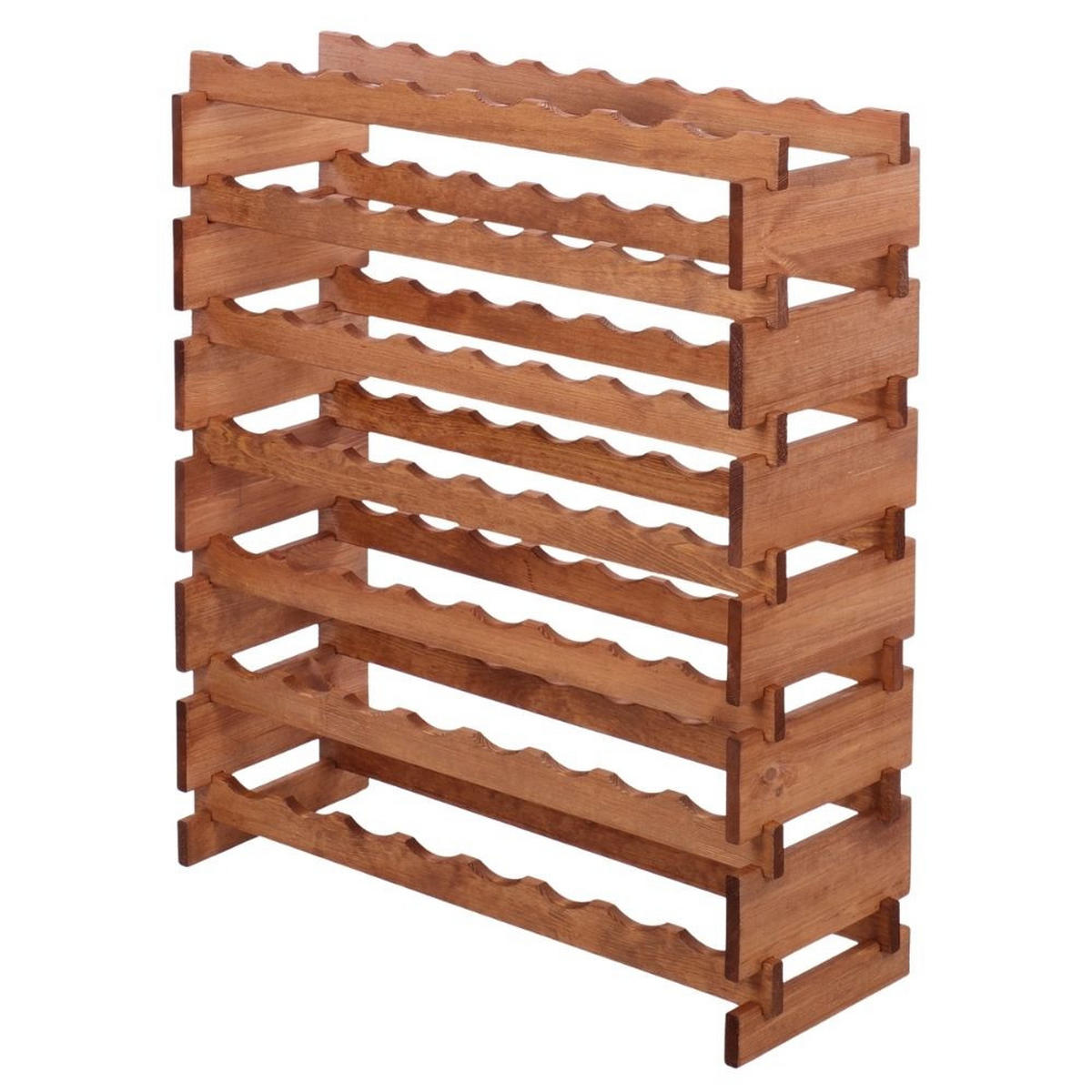 WEINREGAL VINOTECA FLEX PRO HxBxT 93x84x28cm 56 Flaschen auf 7 Ebenen Braun geölt - Braun, Holz (84/93/28cm) - PROREGAL