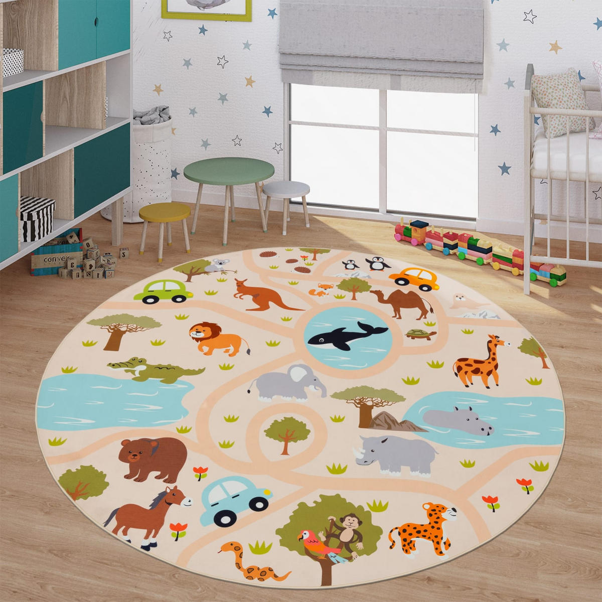 KINDERTEPPICH Bunt Ø 200 cm - Multicolor, Kunststoff (200/200cm) - TT Home