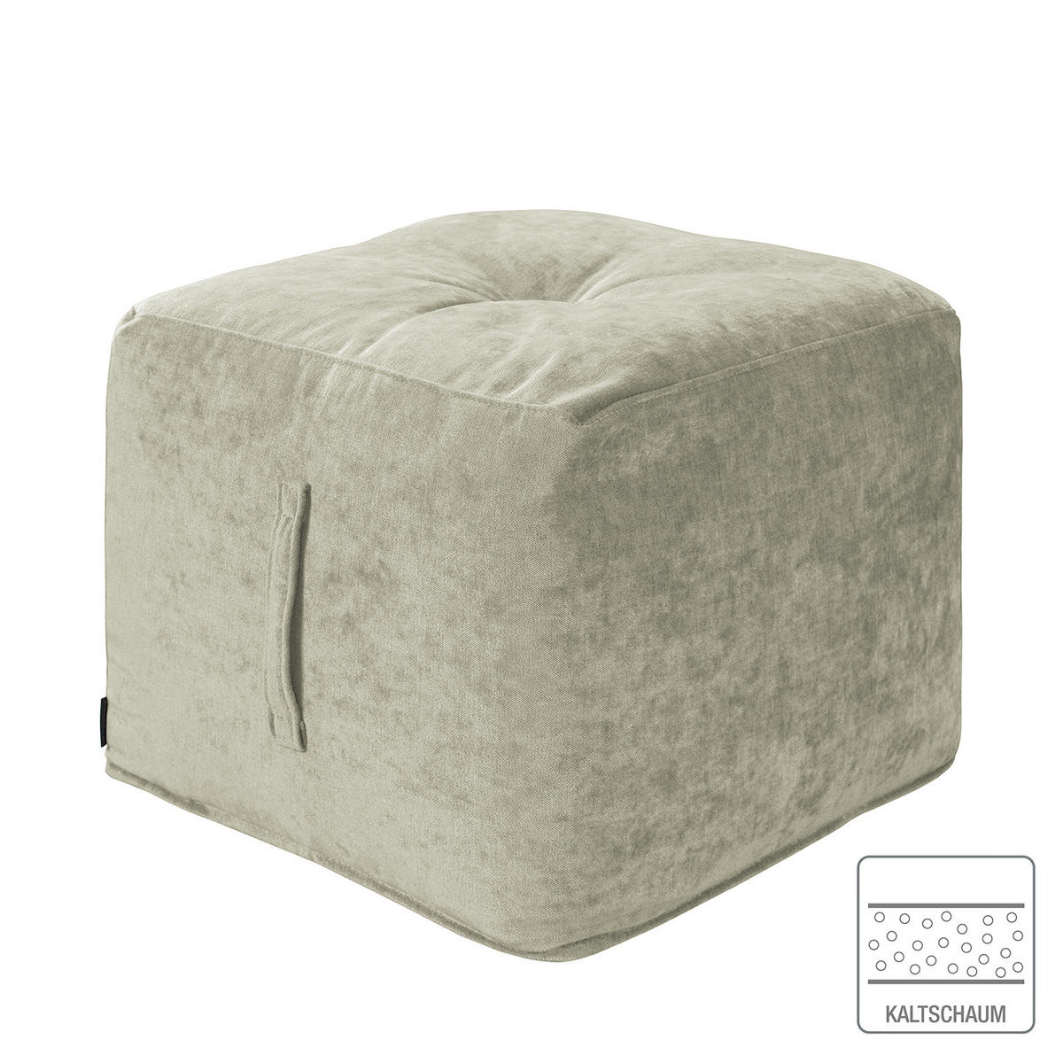 SITZWÜRFEL - Samt - Grau, Textil (47/42/47cm) - home24