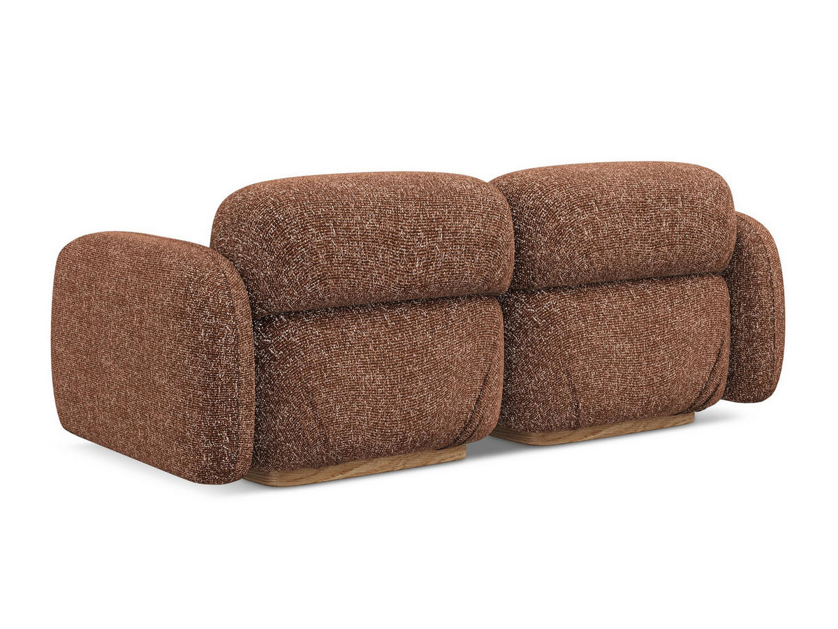3-SITZER SOFA Strukturstoff Stoff Orange - Terra cotta/Orange, Holz/Textil (190/73/95cm) - Makamii