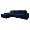 ECKSOFA Bangkok Mini Premium - Silberfarben/Dunkelblau, Holz/Textil (274/182cm) - MIRJAN24