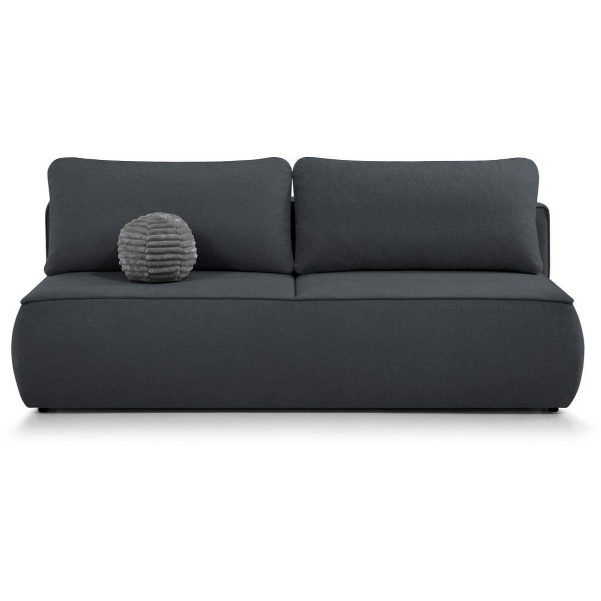 SCHLAFSOFA Darling 2-Sitzer, mit Bettkasten, Schwarz - Schwarz, Textil (210/92/100cm) - Beautysofa
