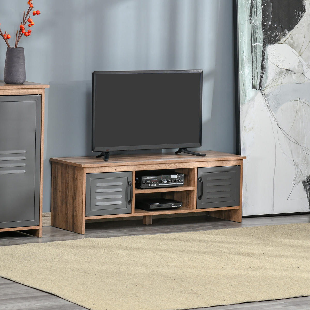 TV-MÖBEL Braun 1 Stück - Braun, Holzwerkstoff (109/38/35cm) - GiPP