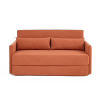 2-SITZER SCHLAFSOFA Cord Orange mit 2 Lendenkissen und 2 Magazintaschen - Orange, Holzwerkstoff/Textil (165/67/212cm) - WISHDOR