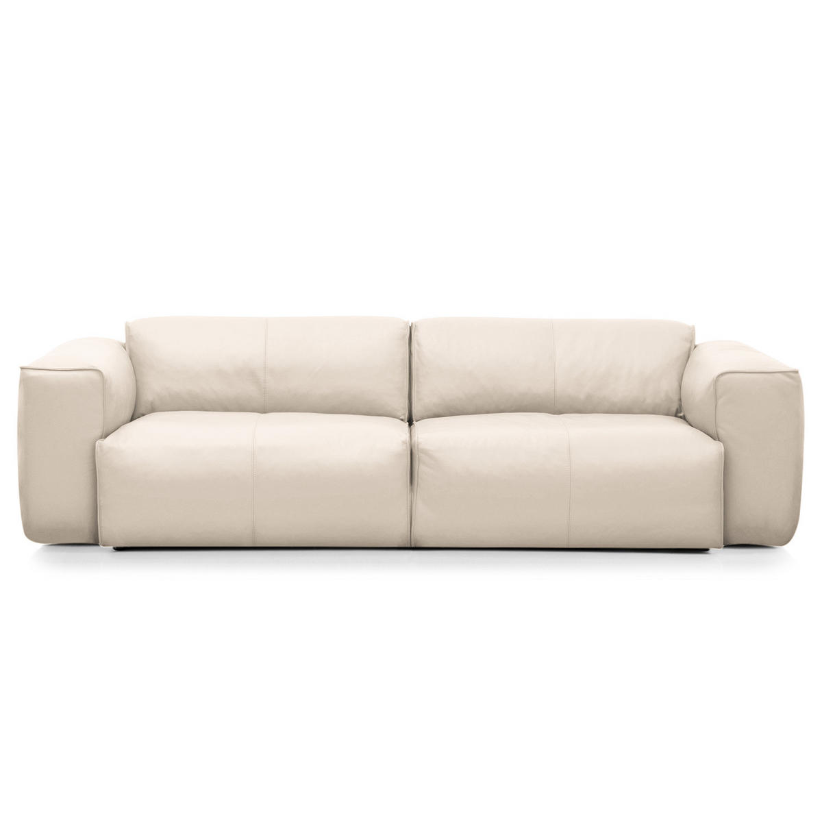 3-SITZER SOFA - Schwarz/Hellblau, Leder/Kunststoff (251/71/102cm) - home24