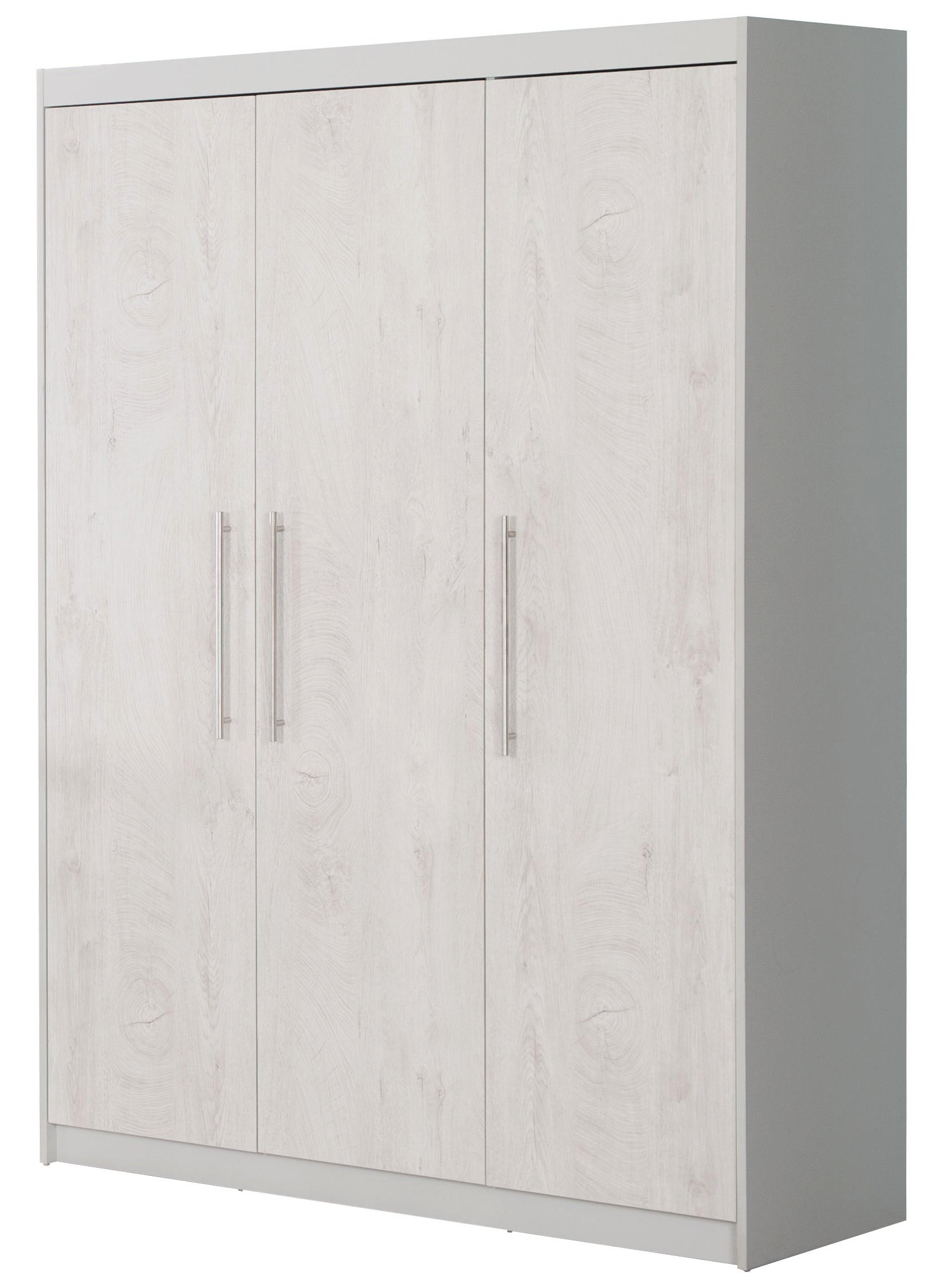 KLEIDERSCHRANK Maren 2 - Hellgrau, Holzwerkstoff/Metall (131/190/52cm) - Roba