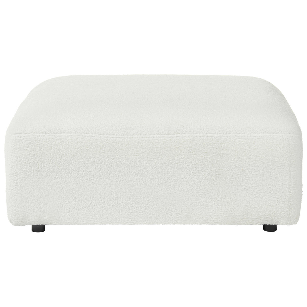 OTTOMANE Bouclé Weiß Hede - Weiß, Textil (91/41/61cm) - Beliani