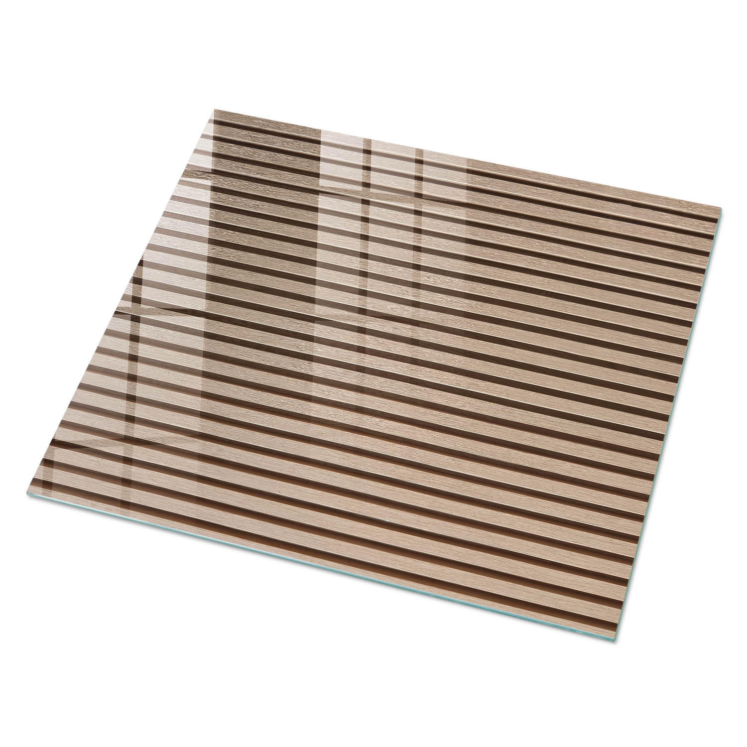 GLASPLATTE 80x60 cm – Beige Streifen - Braun, Glas (0.4/80/60cm) - ArtPrintCave