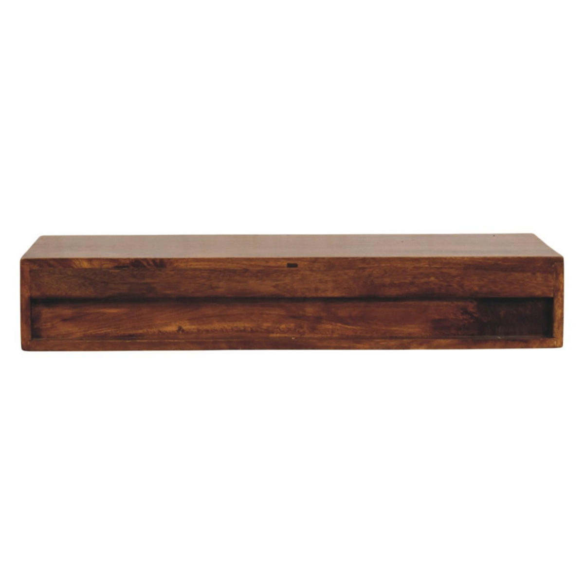 KONSOLE Lunar Kastanie Wandmontiert, 2 Schubladen, Dunkelbraun - Dunkelbraun/Messingfarben, Holz/Metall (32/88/15cm) - Artisan Furniture