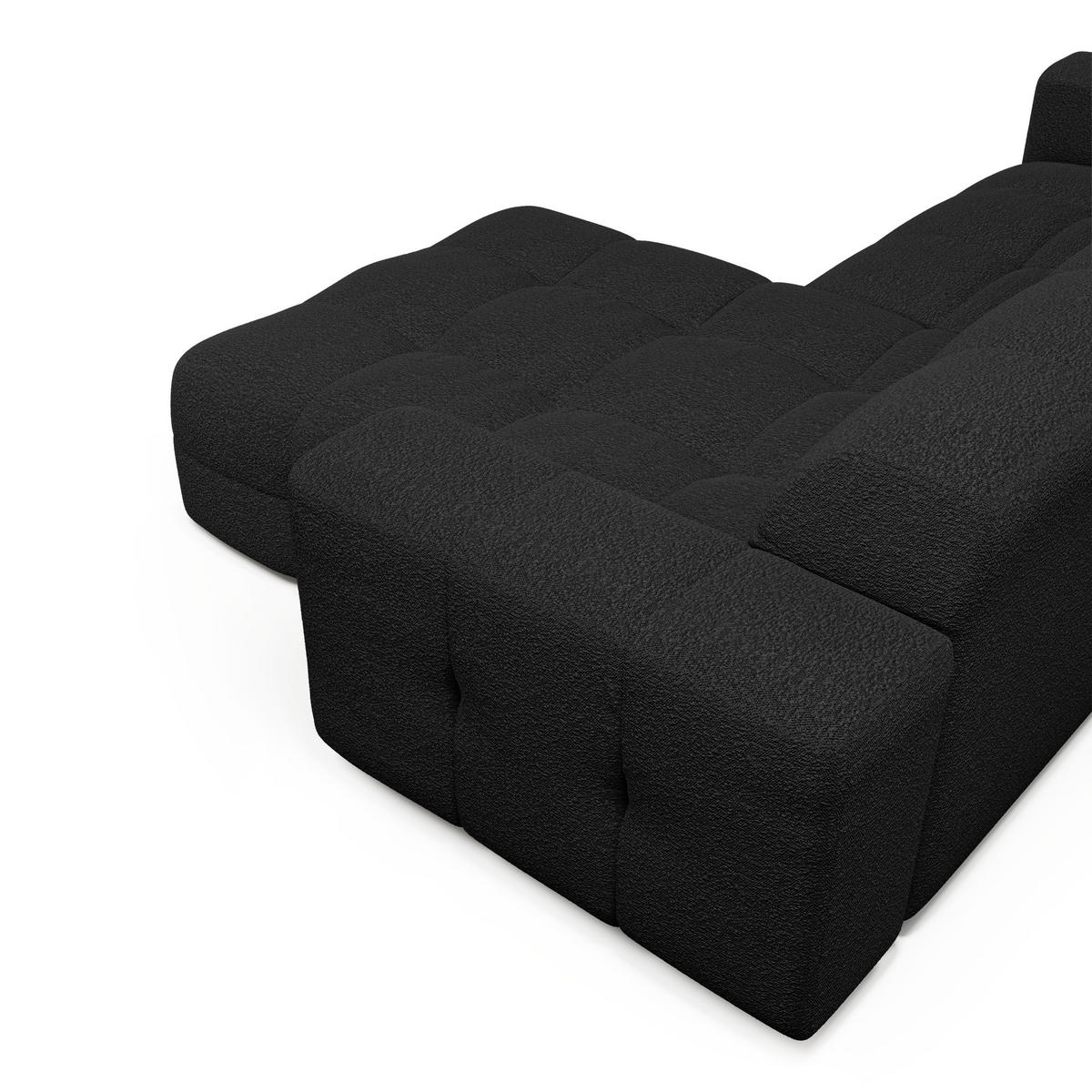 ECKSOFA RECHTS Bouclé-Stoff Dunkles Anthrazit 230cm - Anthrazit, Textil (230/155cm) - Sia Home