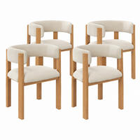 ESSZIMMERSTUHL ergonomisch ca. 47 x 48 x 72,5 cm Flanell Beige 4er-Set - Beige, Metall (44/72.5/54.6cm) - Meubliv