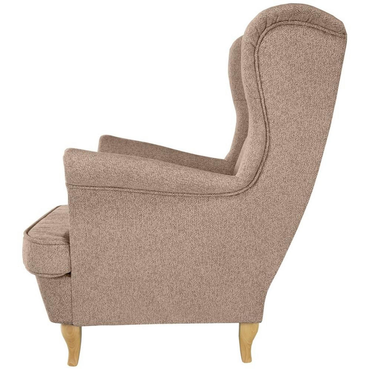 CHESTERFIELD-SESSEL Falco hellbraun mit Buche Holzbeinen - Hellbraun, Holz/Textil (82/102/92cm) - Beautysofa