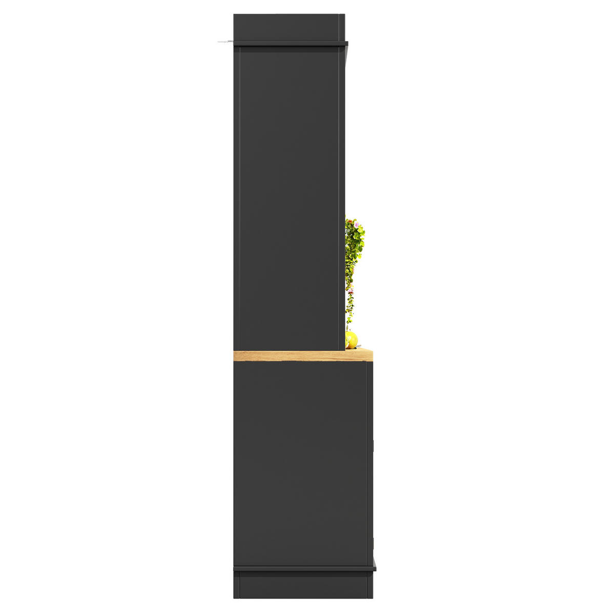 BUFFET 107/43/184 cm aus MDF und Metall mit LED-Beleuchtung Schwarz - Schwarz, Holzwerkstoff (107/184/43cm) - Modenvie