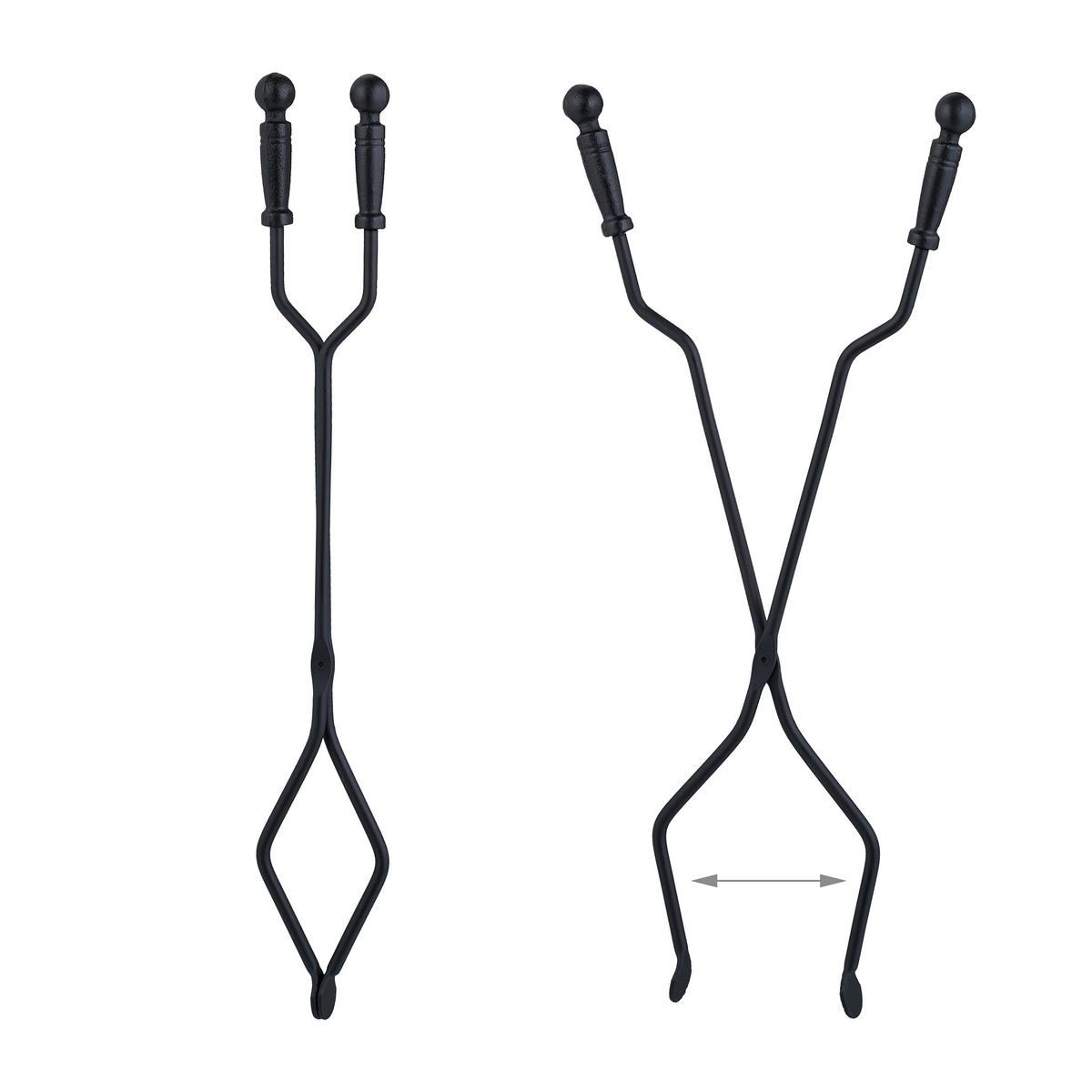 5-TLG.KAMINBESTECK-SET - Schwarz, Metall (19/81/19cm) - Relaxdays