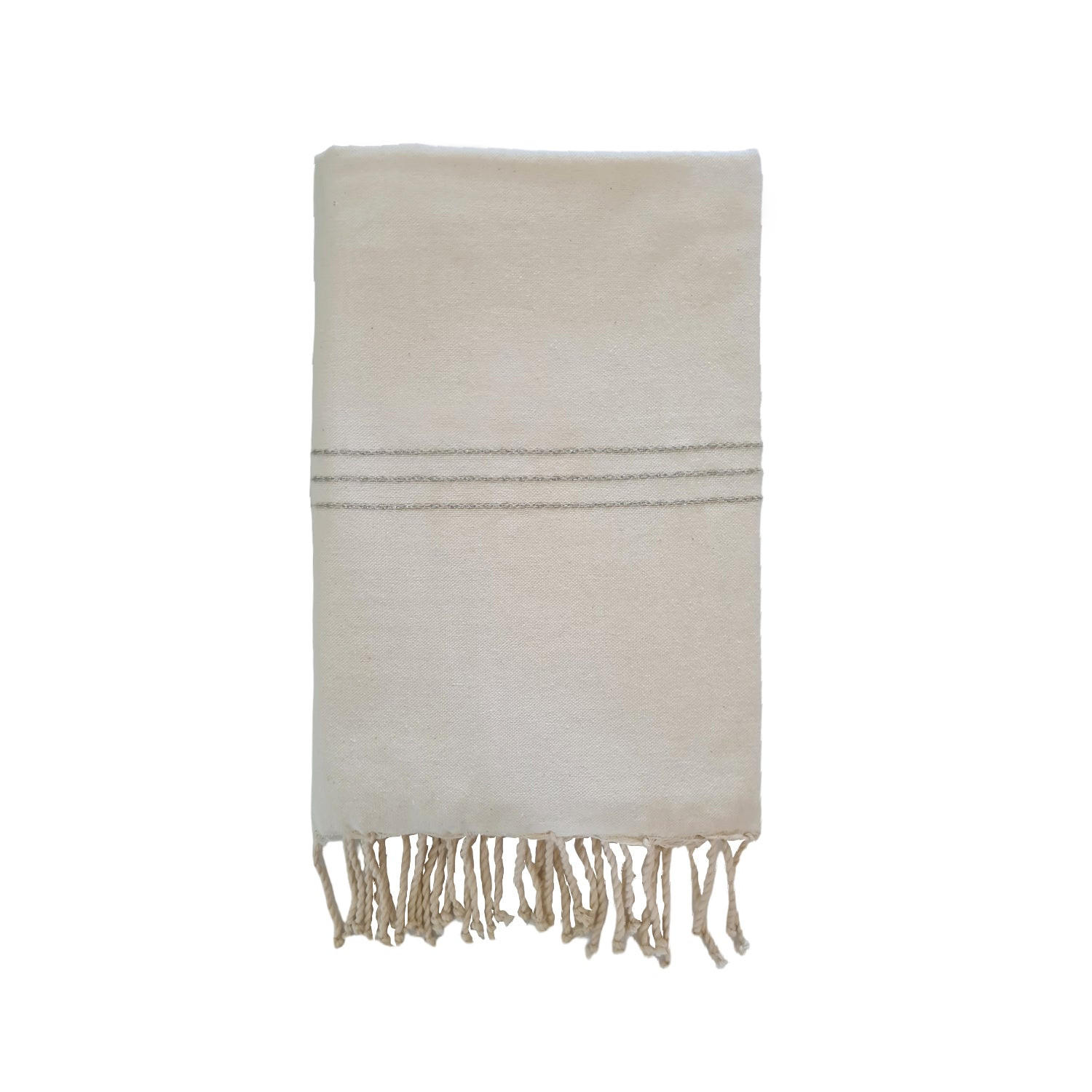 HAMMAMTUCH Traditionelle Isis 100x200 190g/m² Ecru / Silber - Silberfarben, Textil (100/200cm) - LE COMPTOIR DE LA PLAGE