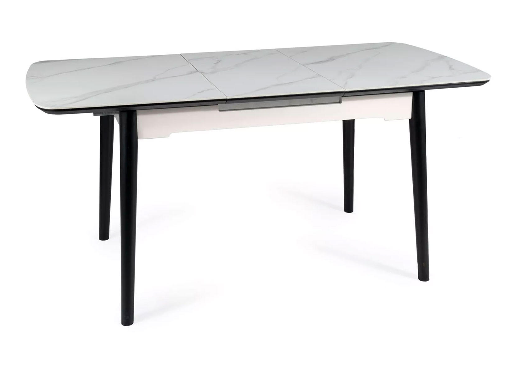 Feldmann-Wohnen Esstisch Weiß, Schwarz 180x76x80 cm