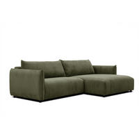 ECKSOFA TAUER 5-Sitzer, olivgrün - Schwarz/Olivgrün, Holzwerkstoff/Kunststoff (292/174cm) - Courtois Laville