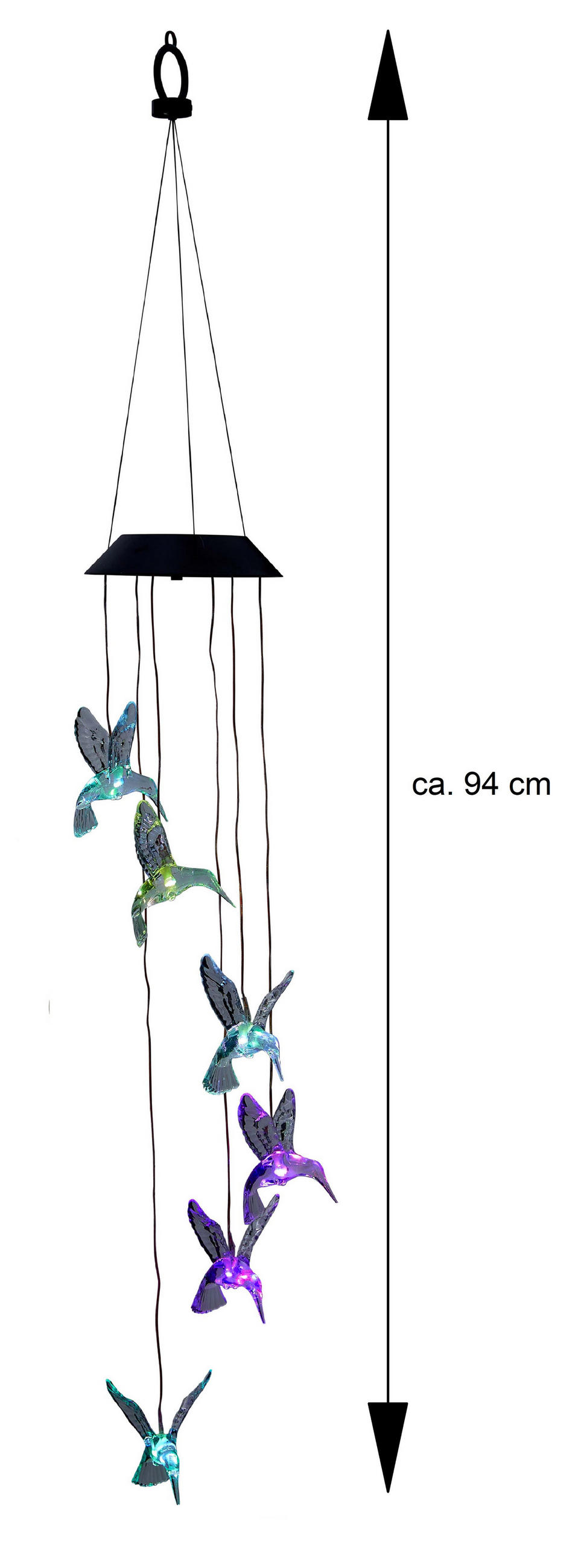 LED-SOLAR-WINDSPIEL - farbwechselnd mit Dämmerungssensor für Garten, Balkon und Terrasse - Weiß, Kunststoff (12.5/12.5/94cm) - Northpoint