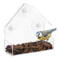 FENSTER-VOGELFUTTERHAUS - Transparent, Kunststoff (15/15/7cm) - Relaxdays