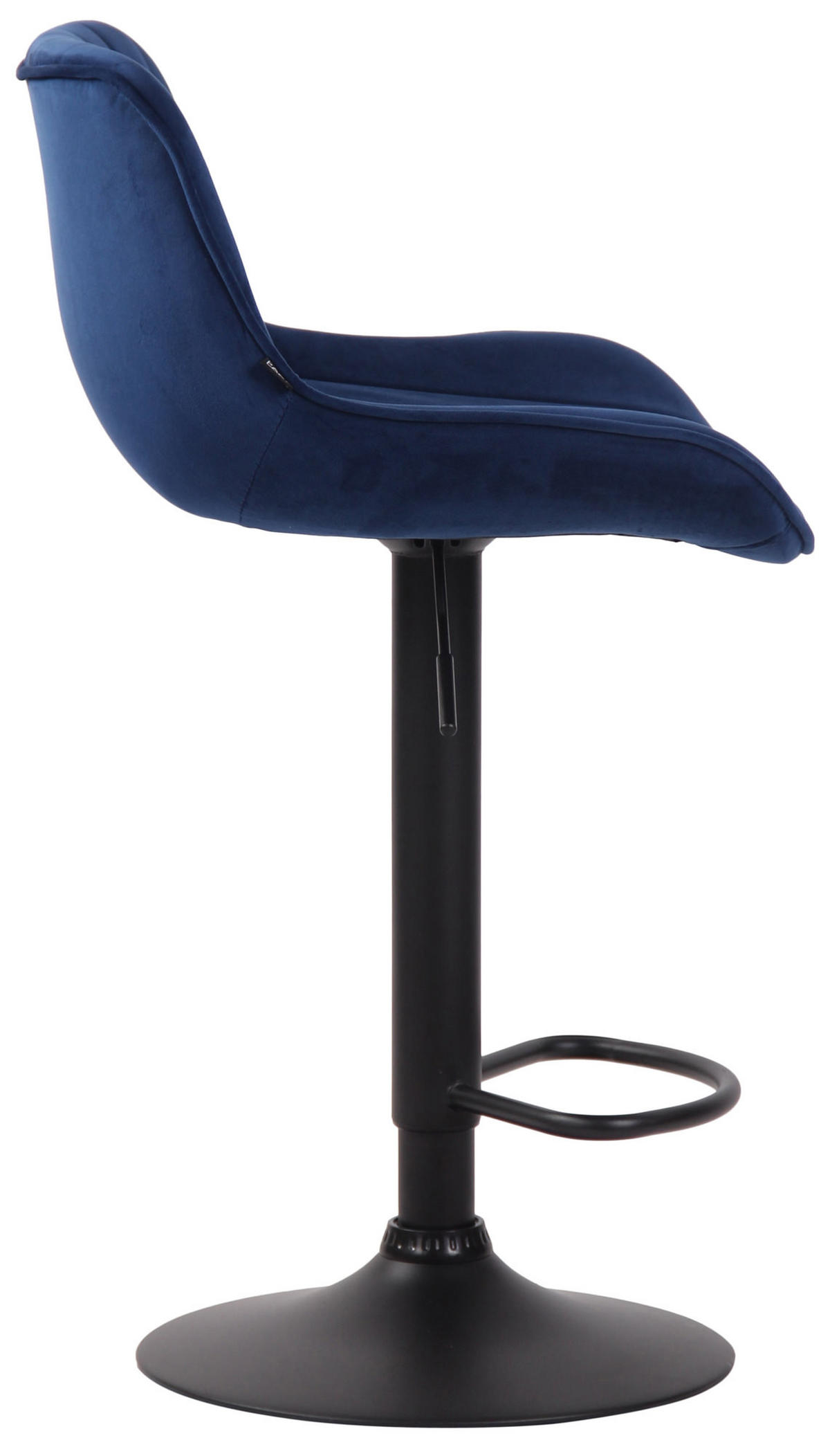 BARHOCKER Samt blau - Blau/Schwarz, Textil/Metall (50/86/50cm) - CLP