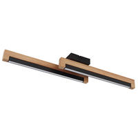 LED DECKENLEUCHTE STARLA Braun Holz Aluminium - Braun, Holz (70/13/8cm) - Globo Lighting