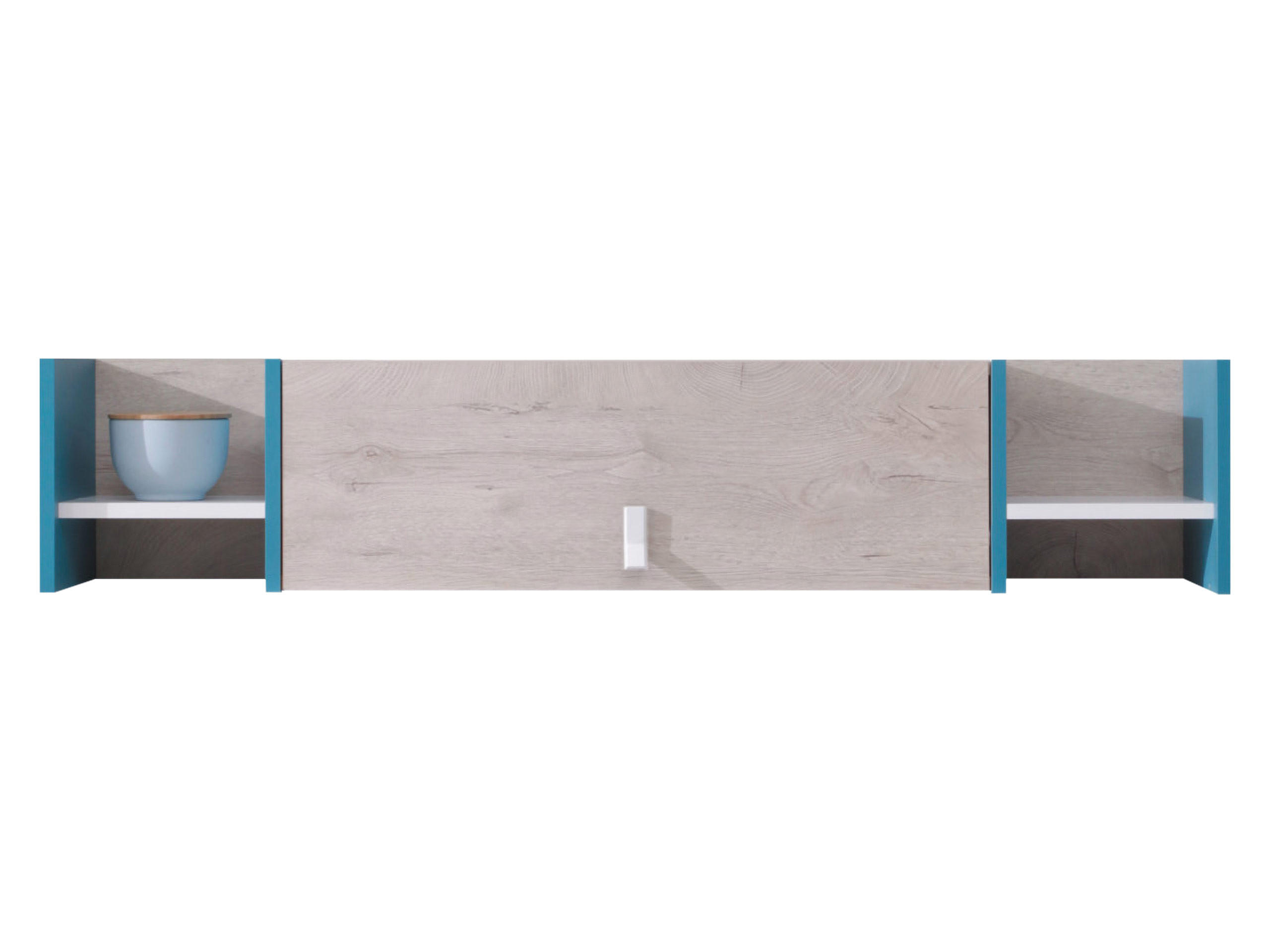 HÄNGESCHRANK Planet 12 - Blau/Eichefarben, Holzwerkstoff (125/25/24cm)