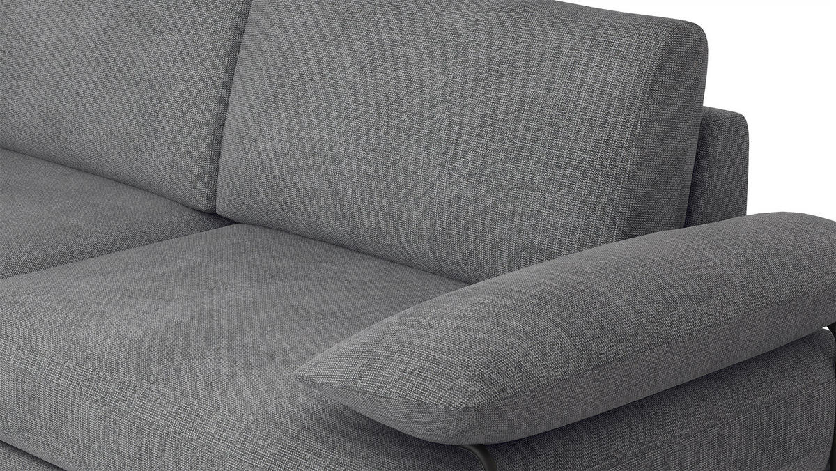 SOFA LORI 3-Sitzer, grau - Schwarz/Grau, Holzwerkstoff/Textil (245/87/96cm) - Courtois Laville