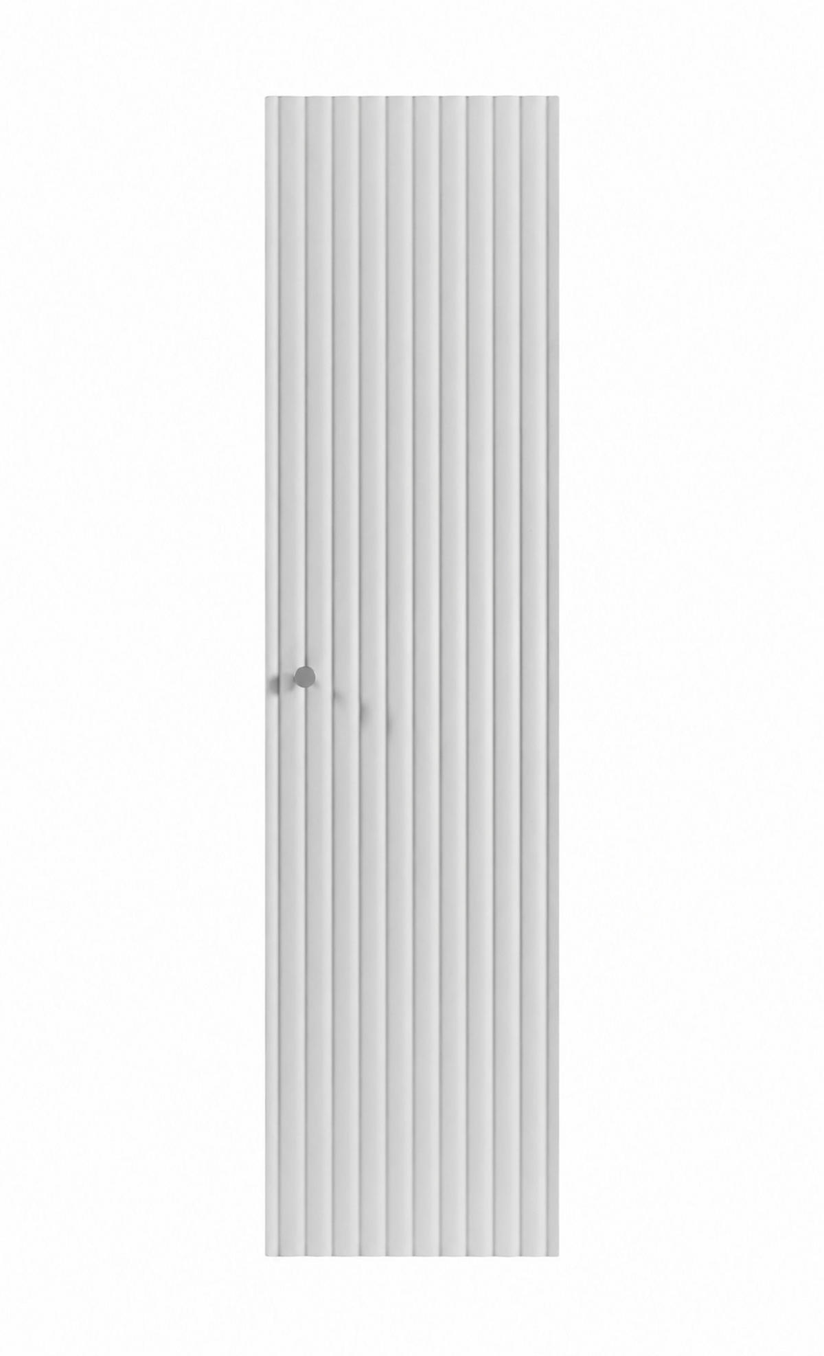 BADEZIMMER-HOCHSCHRANK: Weiß / Griffe Silber, 35 x 27 x 136 cm - Silberfarben/Weiß, Holzwerkstoff (35/136/27cm) - 3XE LIVING
