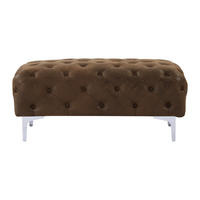 SITZHOCKER - 1 Person - Stoff, Stoff - Braun - EDWINA - Braun, Textil (103/44/62cm) - Vente-Unique