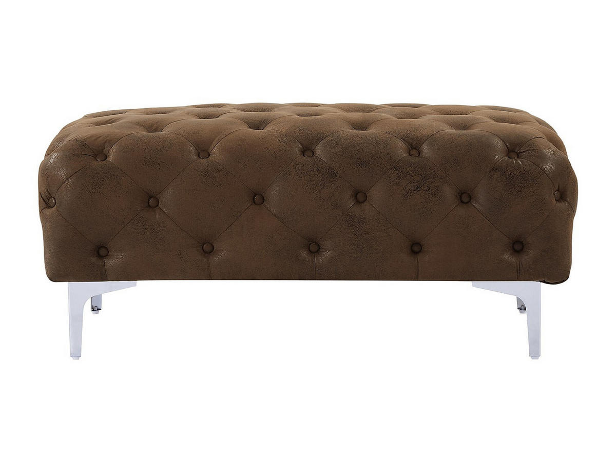 SITZHOCKER - 1 -Sitzer - Microfaser - braun - EDWINA - Braun, Textil (103/44/62cm) - Vente-Unique