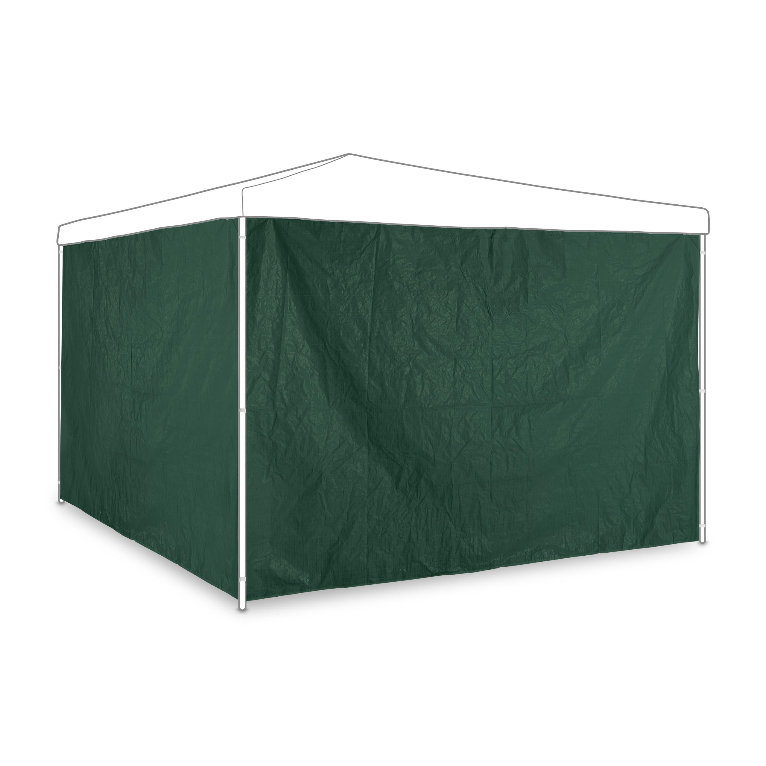2XPAVILLON-SEITENTEILE - Dunkelgrün, Kunststoff (300/200/0.1cm) - Relaxdays