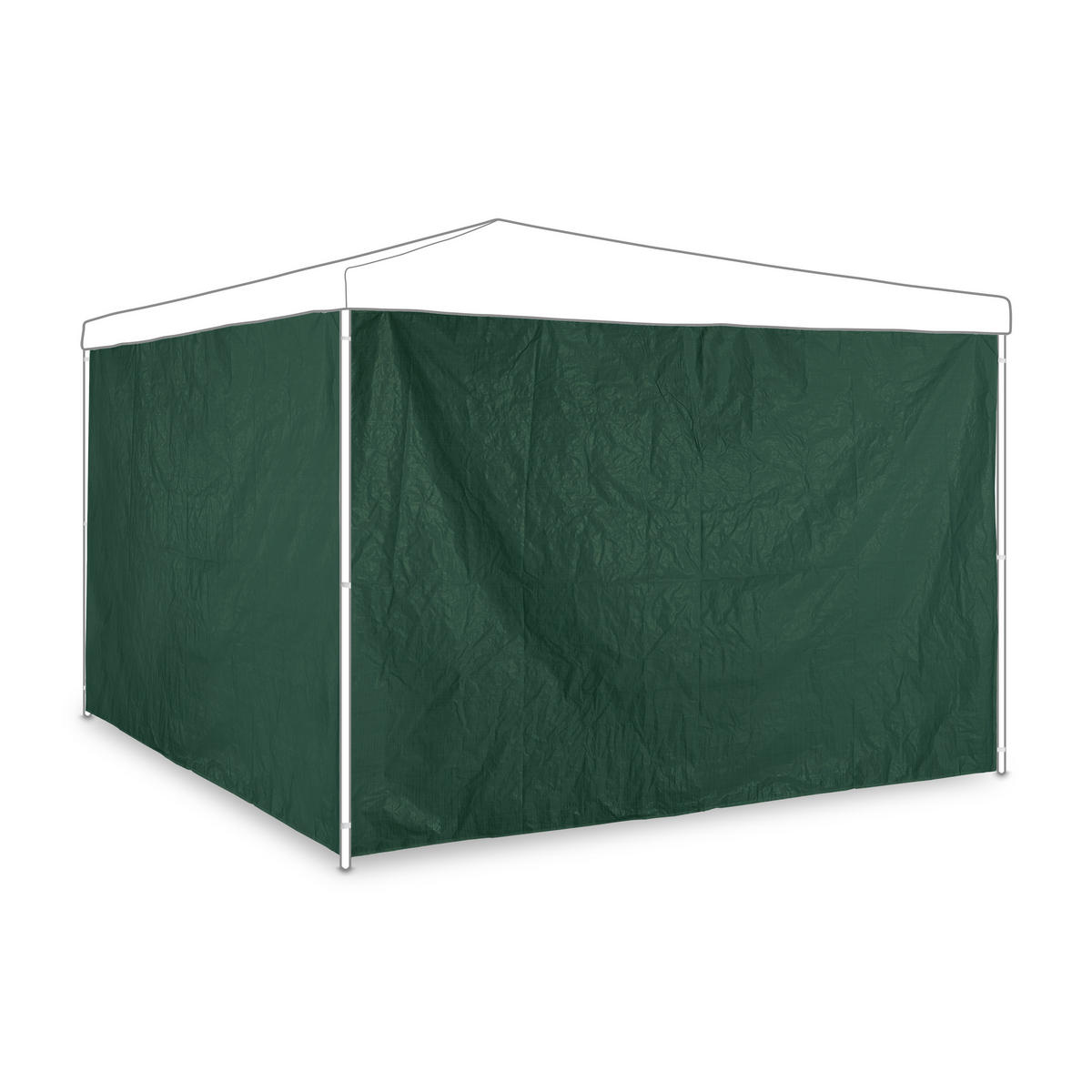 2XPAVILLON-SEITENTEILE - Dunkelgrün, Kunststoff (300/200/0.1cm) - Relaxdays