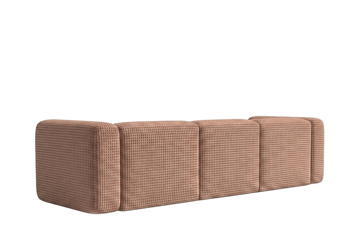 SOFA 3-Sitzer, Chenille-Stoff Cremona, Hellbraun, GRETA - Hellbraun, Holz (319/70/89cm) - Kaiser Möbel