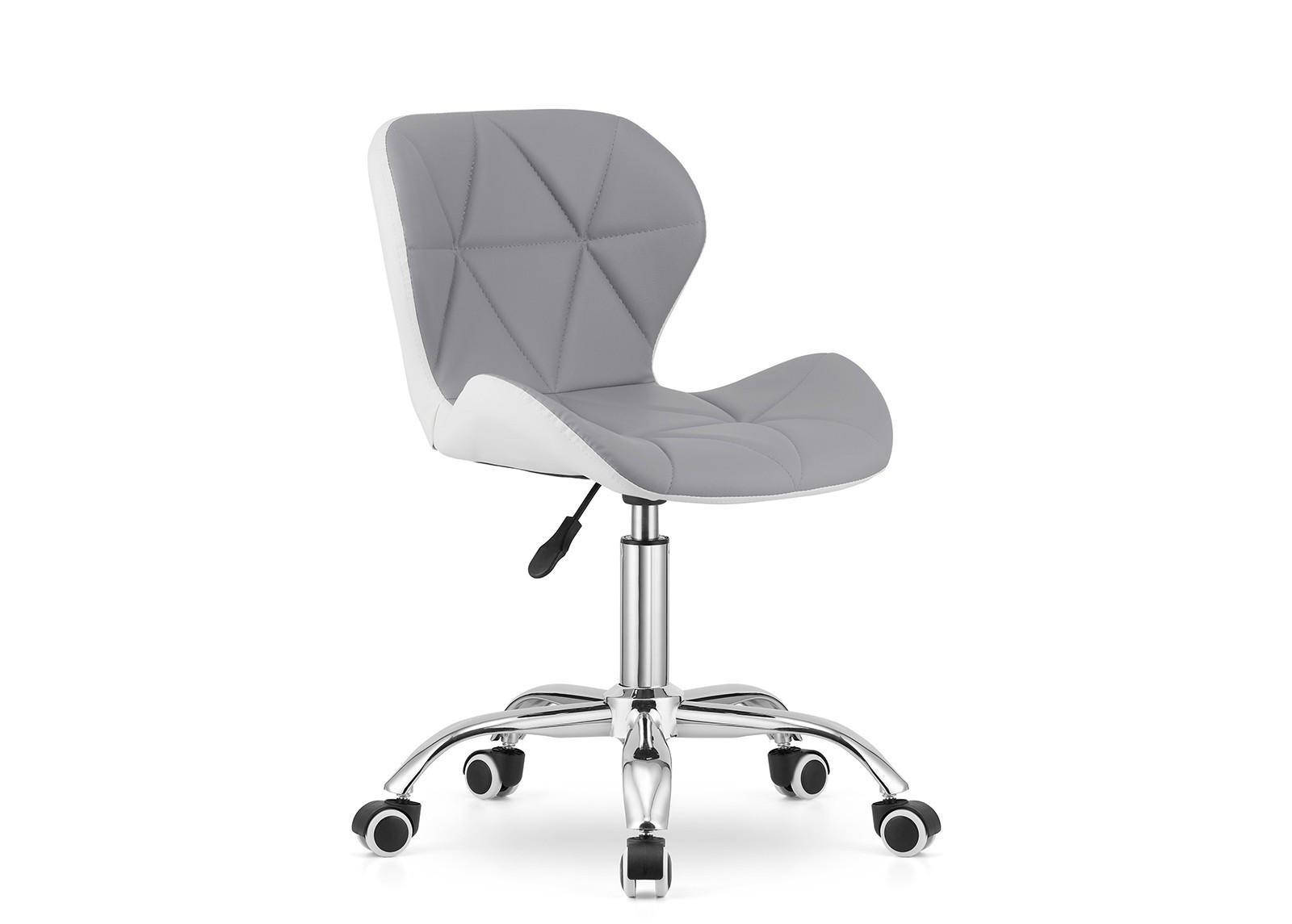 BÜROSTUHL Avola, grau/weiß - Grau, Leder (47.5/84.5/55.5cm)