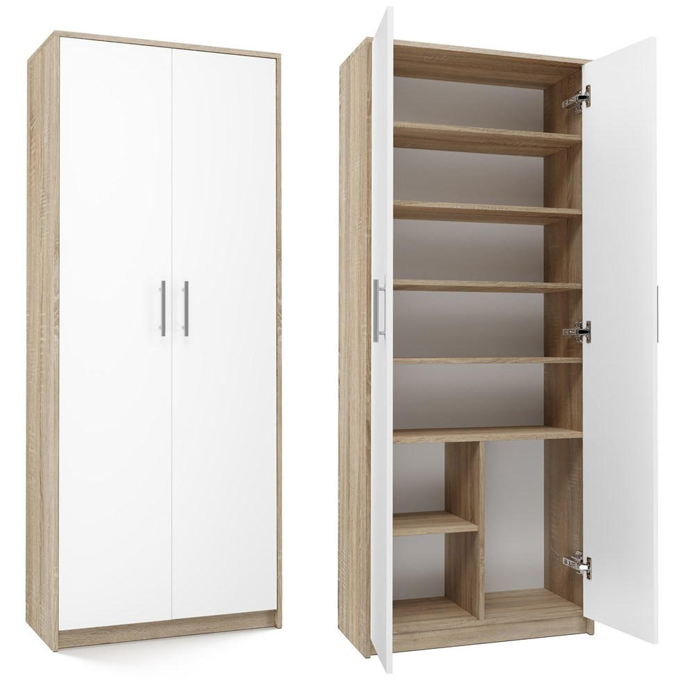 ŠATNÍ SKŘÍŇ OLIV - bílá/Sonoma dub, kompozitní dřevo (74/180/35cm) - RAUMHIRSCH FURNITURE