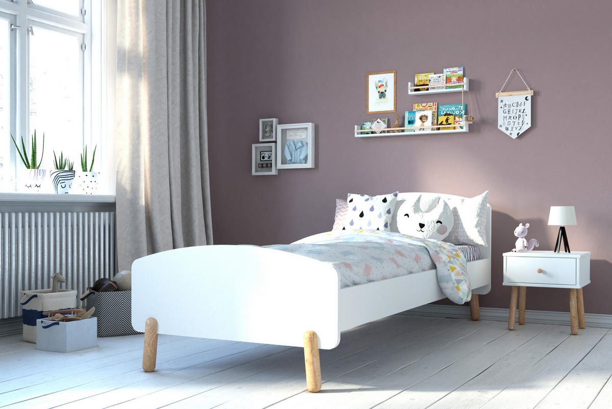 KINDERBETT Rydik inkl. Lattenrost - Weiß, Holz (90/200cm) - TPFLiving