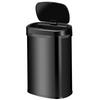 MÜLLEIMER viereckig 50L schwarz mit Sensor - Schwarz, Metall (40/58/29cm) - Juskys