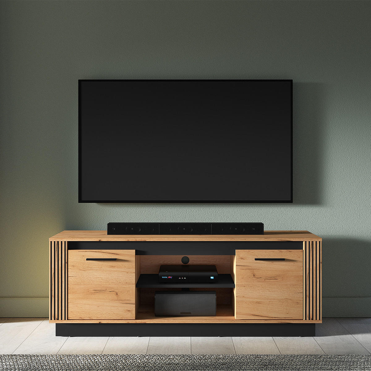 TV-MÖBEL Solal Holz - Braun, Holzwerkstoff (150/55/40cm) - Petits-meubles