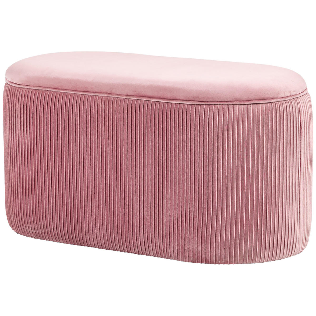 TRUHENBANK DE-07232 Retrodesign und Samtoptik Altrosa - Pink, Textil (40/41/81cm) - ComfortXL