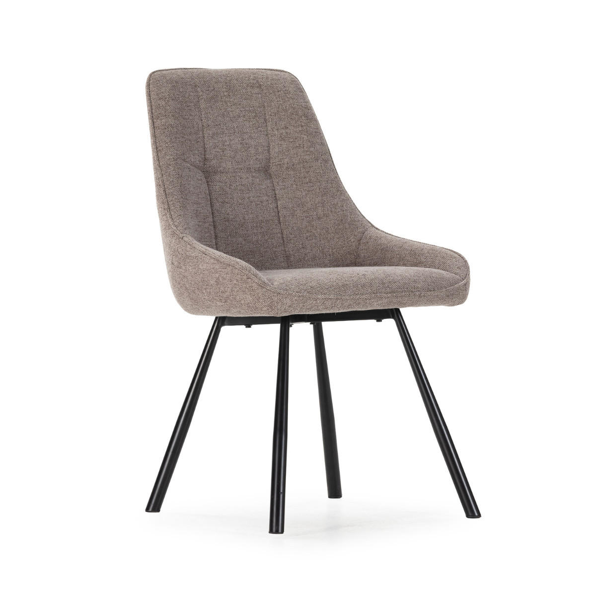 STÜHLE 4er-Set aus Stoff mit Metallbeinen 51,5/59/85,5 cm - Braun, Textil (59/85.5/54cm) - Calicosy